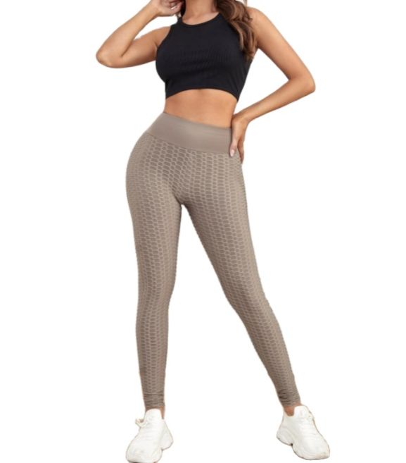Absorbs Sweat Breathable Honeycomb Textured Sports Leggings