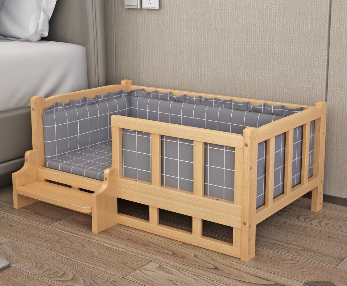 Wood best sale bed dog