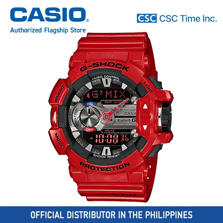 Casio G Shock Gba 400 4adr Red Resin Strap Shock Resistant 0 Meter Bluetooth World Time Watch Lazada Ph
