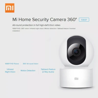 Xiaomi Mi Home Security Camera 360 Yuntai 1080P 2K Global Version FHD Mijia WiFi IP Home Safety Camera 360 English Infrared Night Vision