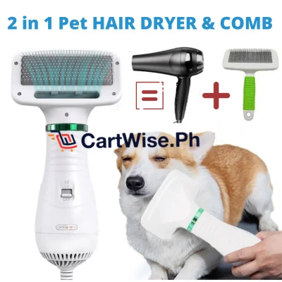 2 in 1 Pet Hair Dryer & Comb Pet Blower Pet Dryer Portable Cat Hair Comb Dryer Low Noise Blower