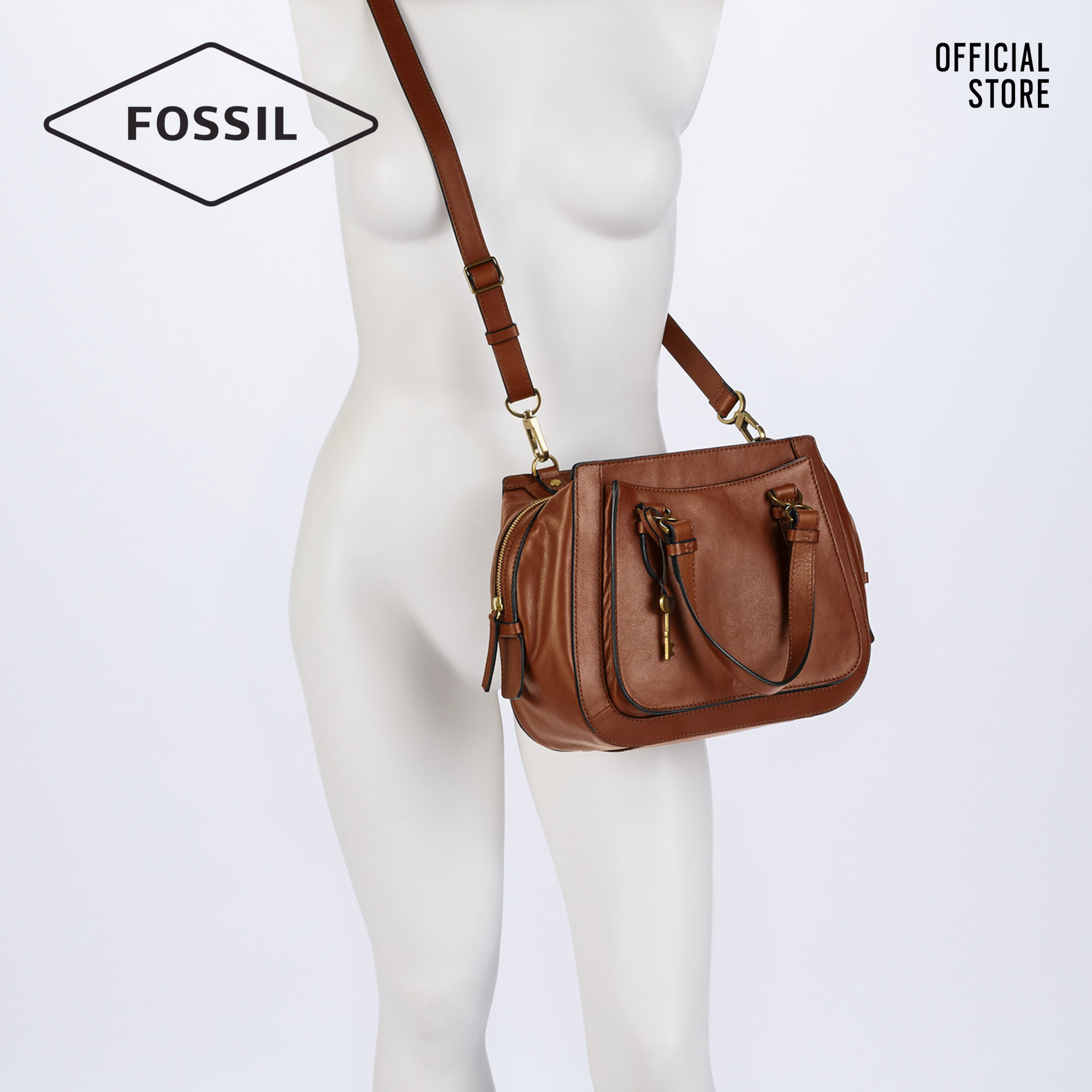 fossil brooke leather satchel