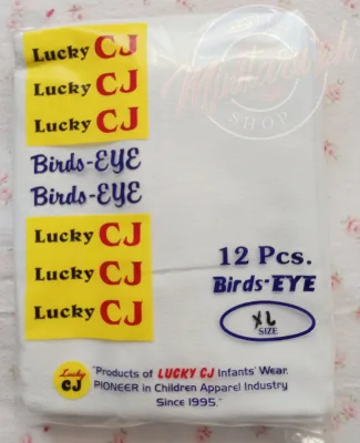 Lucky CJ XL Birds Eye Lampin 28"x15" for Newborn, Plain White 12pcs.