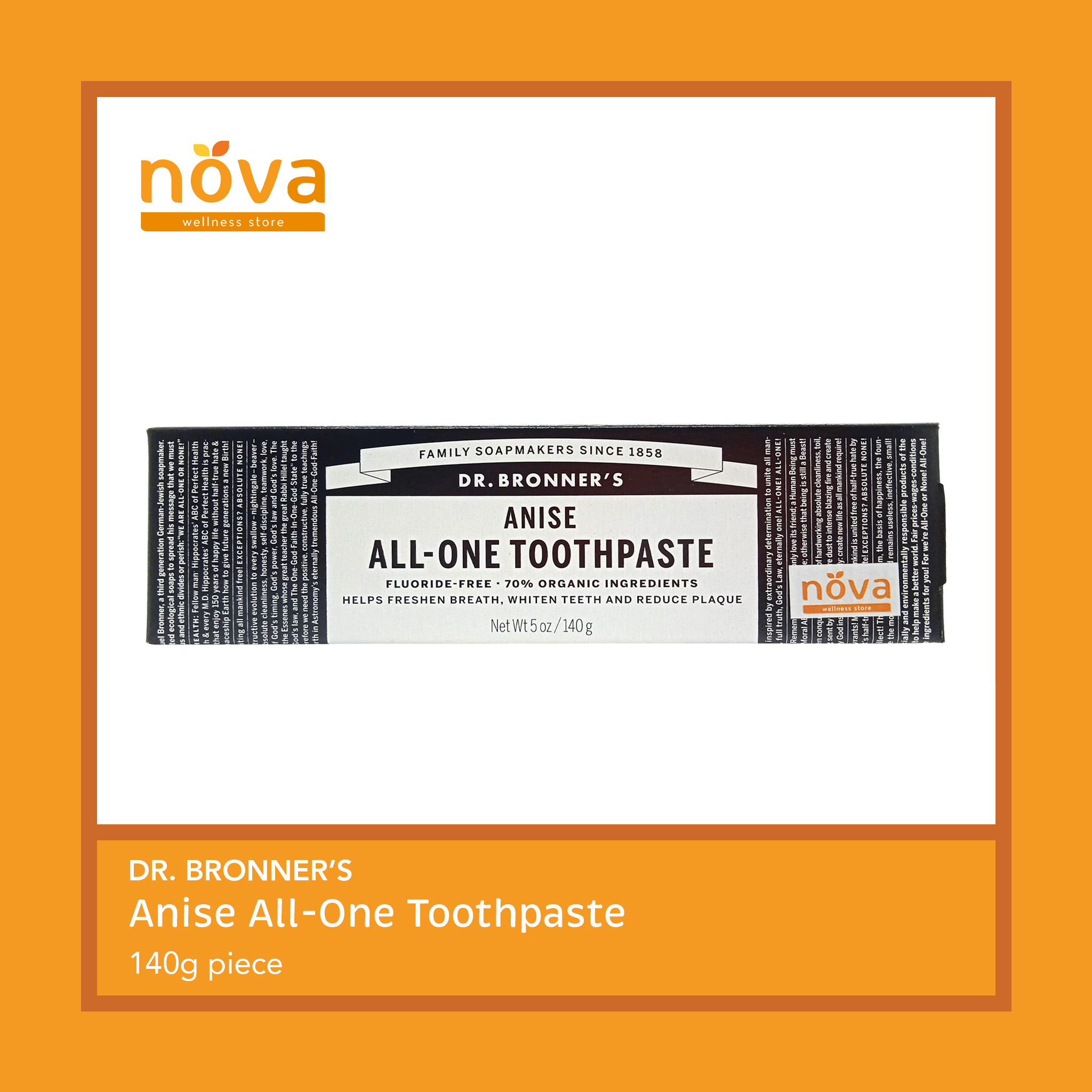 Dr. Bronner's Anise AllOne Toothpaste 140g (pc) Lazada PH