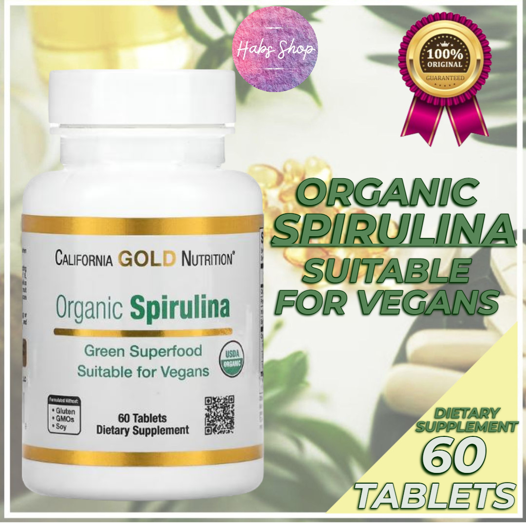Spirulina Organic California Gold Nutrition 60 Tabs or 240 Tabs OR 720