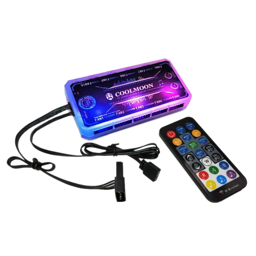 COOLMOON Remote RGB Lighting Music Controller Chassis Fan Desktop