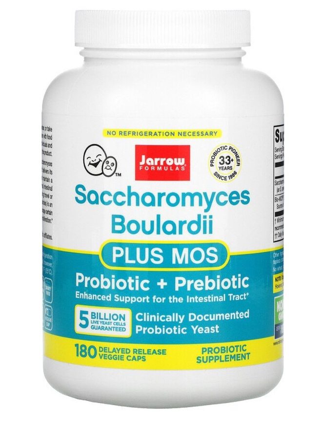 Jarrow Formulas Saccharomyces Boulardii 180 Delayed Release Veggie Caps Probiotic Prebiotic