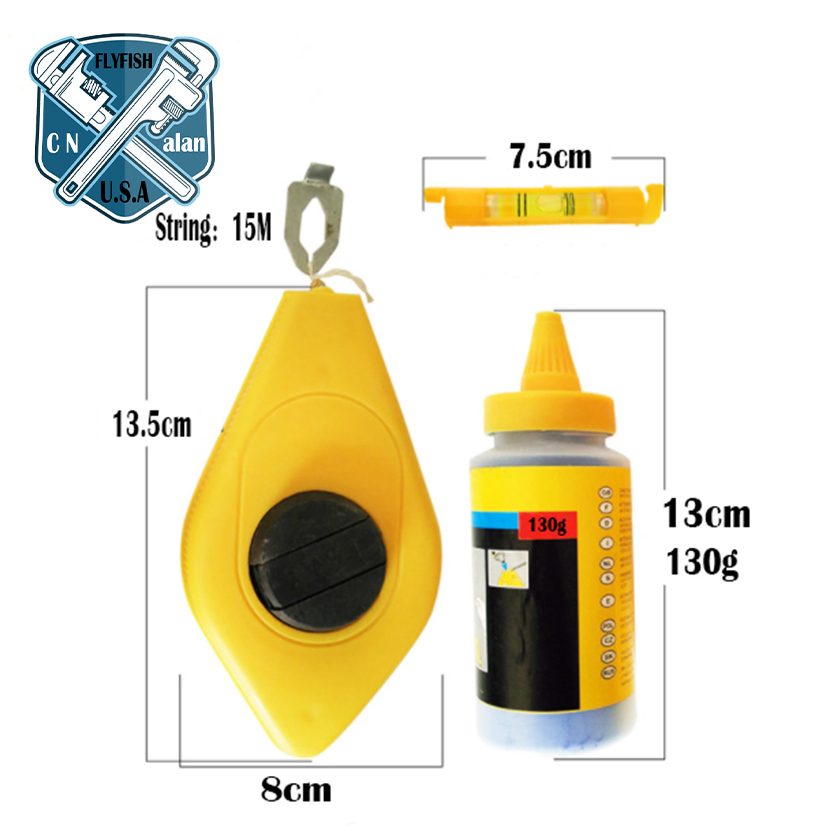 chalkline marker with powder pitik level bar chalk line layout set 15m