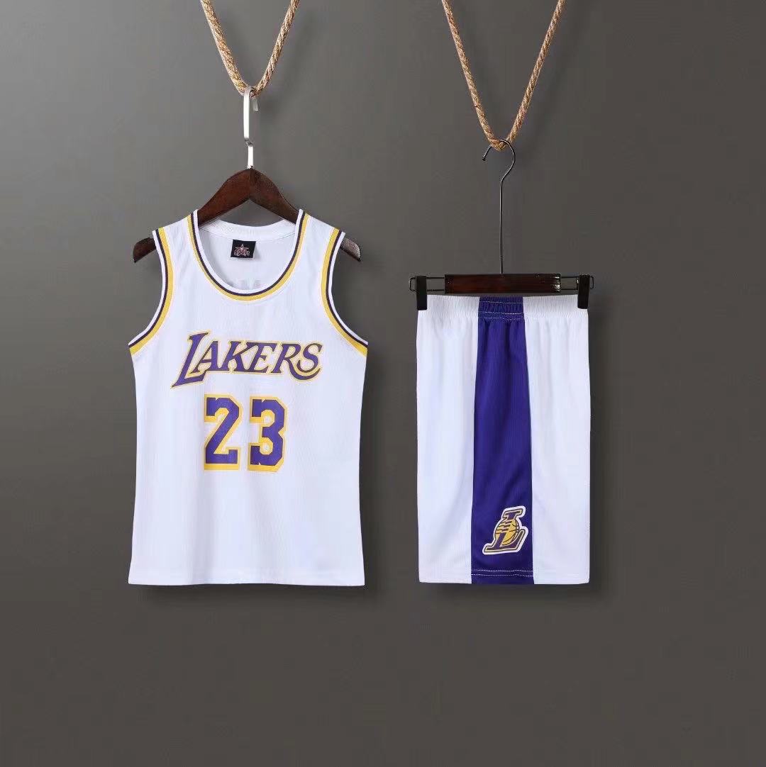  PAGUA NBA Los Angeles Lakers Lebron James #23 Basketball  Jersey, Kids Training Sports Vest T-Shirt, Sportswear, Summer Clothing,  Short Sleeve, Top and Bottom Set, Adults, Men, Women, Students, E :  Clothing