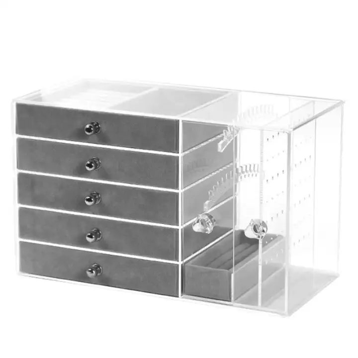 Acrylic Transparent Makeup Organizer Storage Boxes Make Up