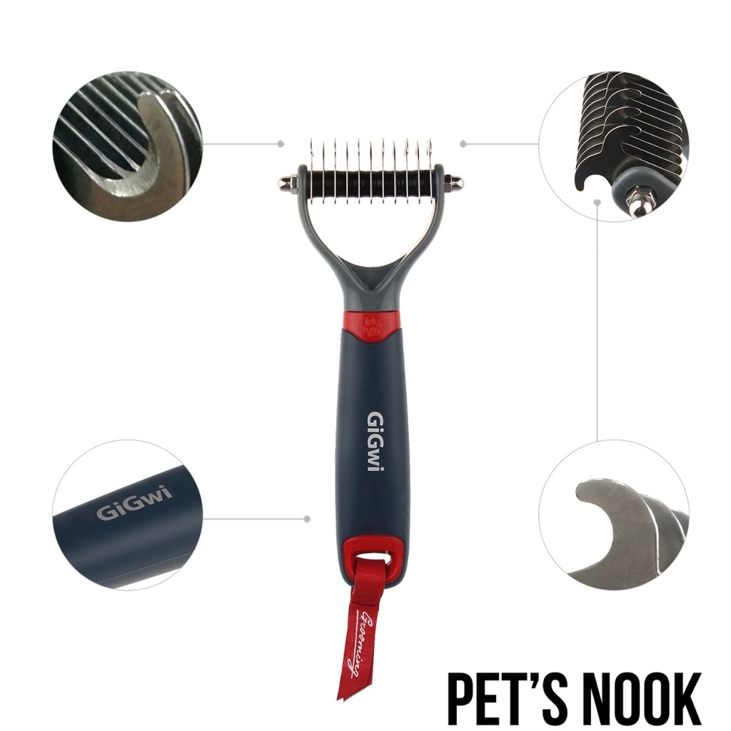 Dual Head Dematting Comb Stainless Steel Pet Deshedding Comb by GiGwi Lazada PH