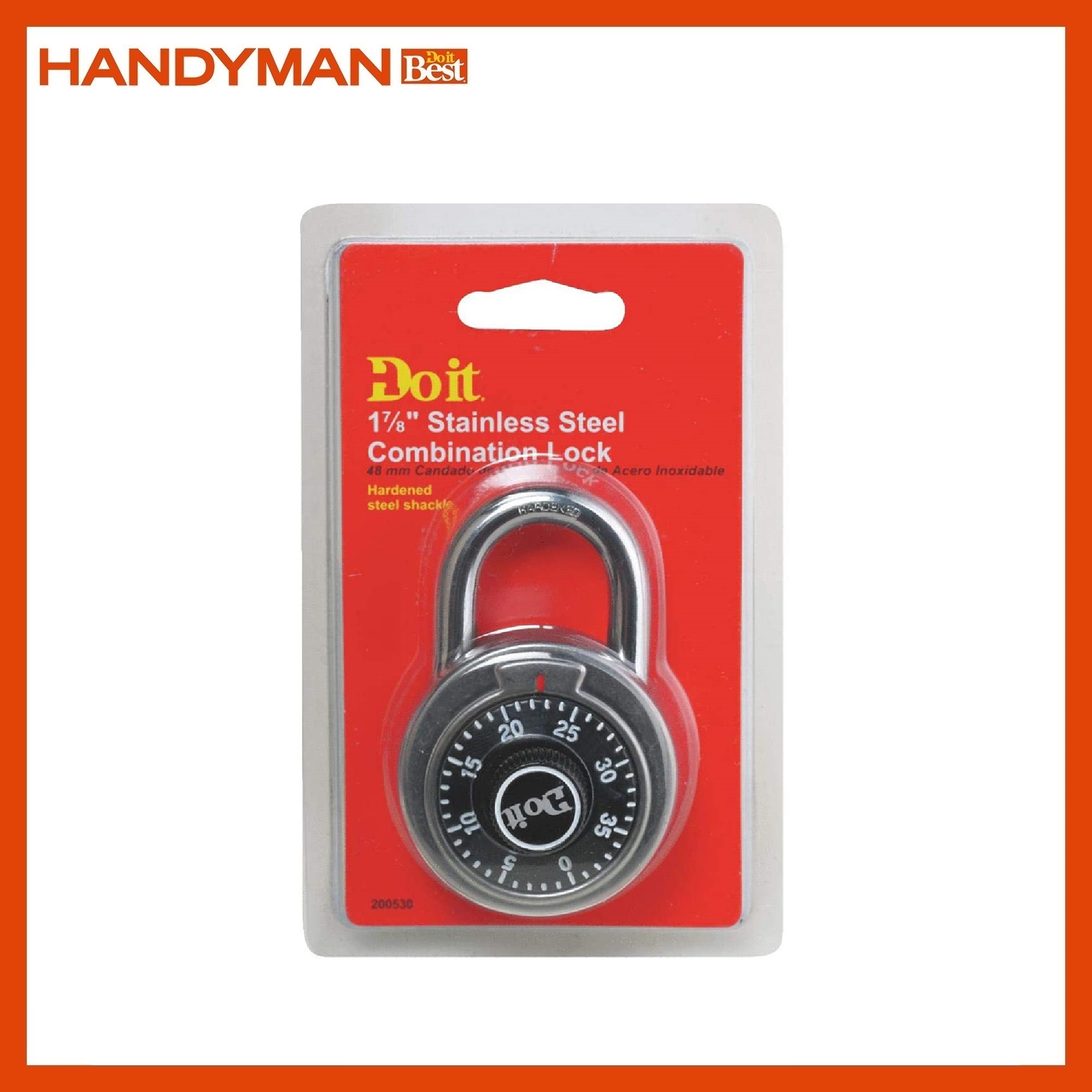 Do it Best 48mm Stainless Steel Combination Lock 1850DDIB