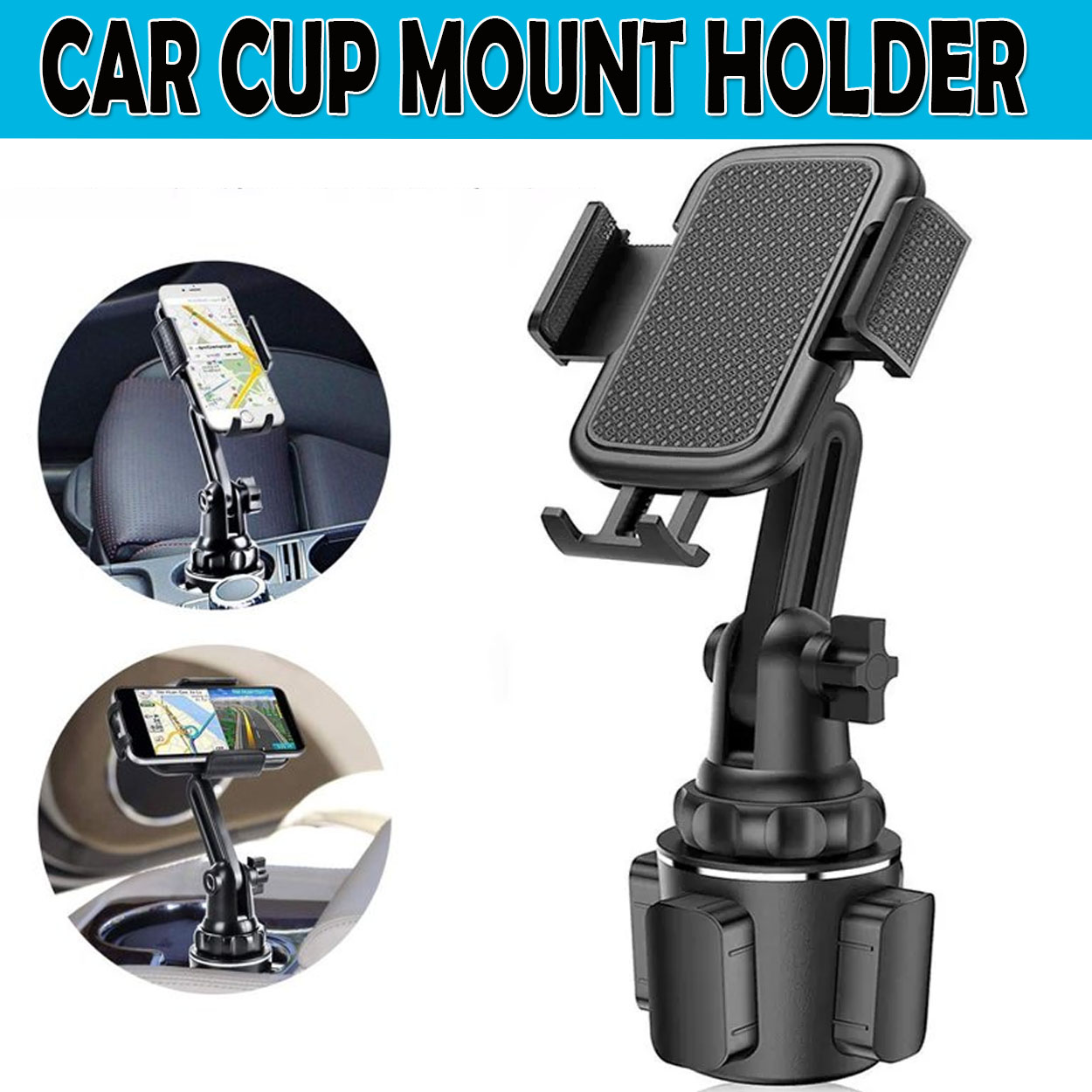Universal Adjustable Cellphone Car Cup Mount Phone Holder with Extra