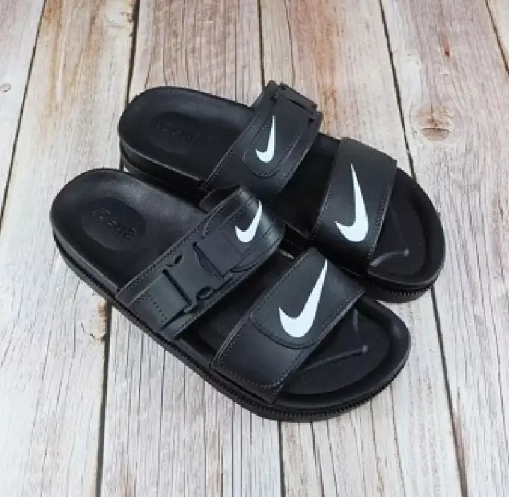plain black slides womens