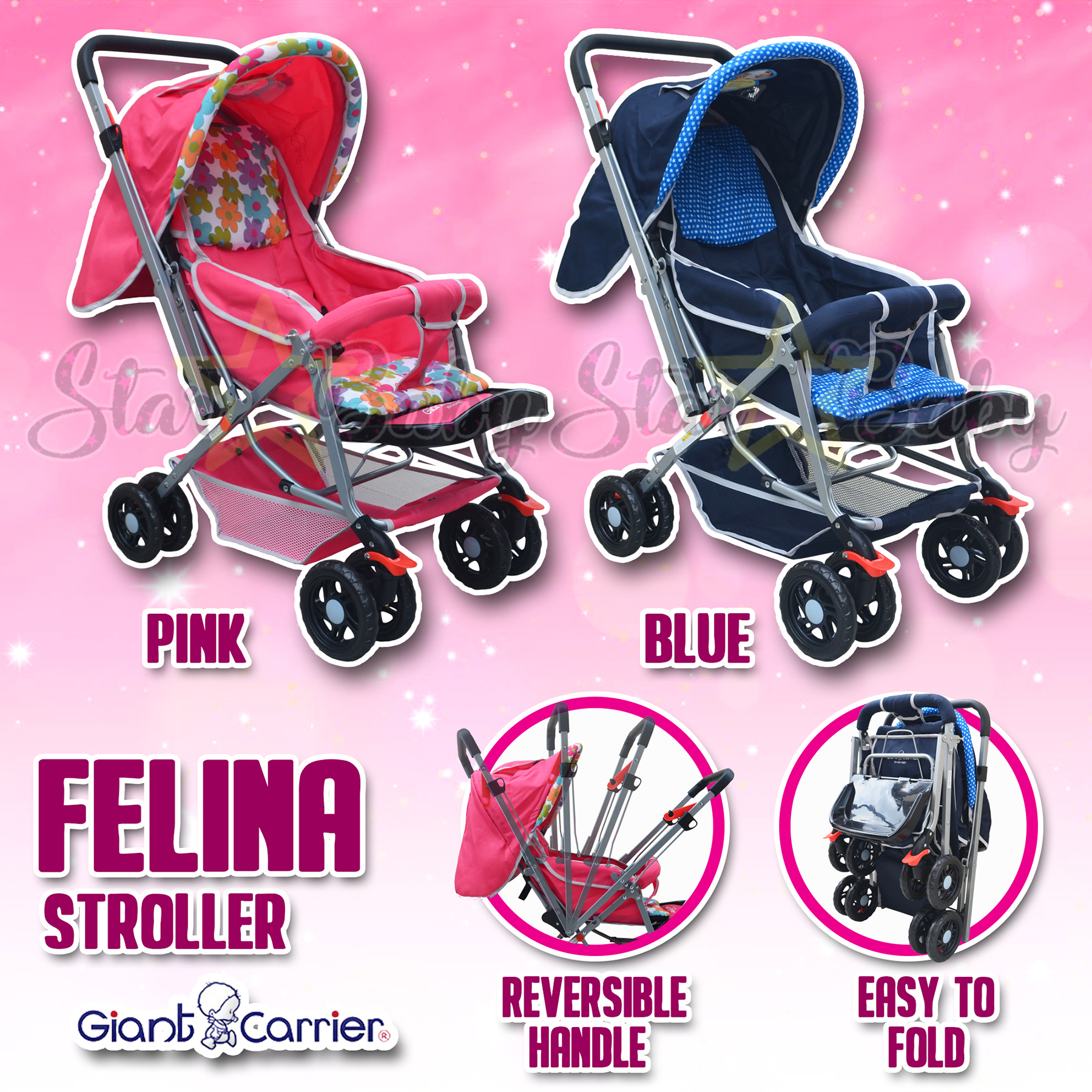 how to fold giant carrier stroller
