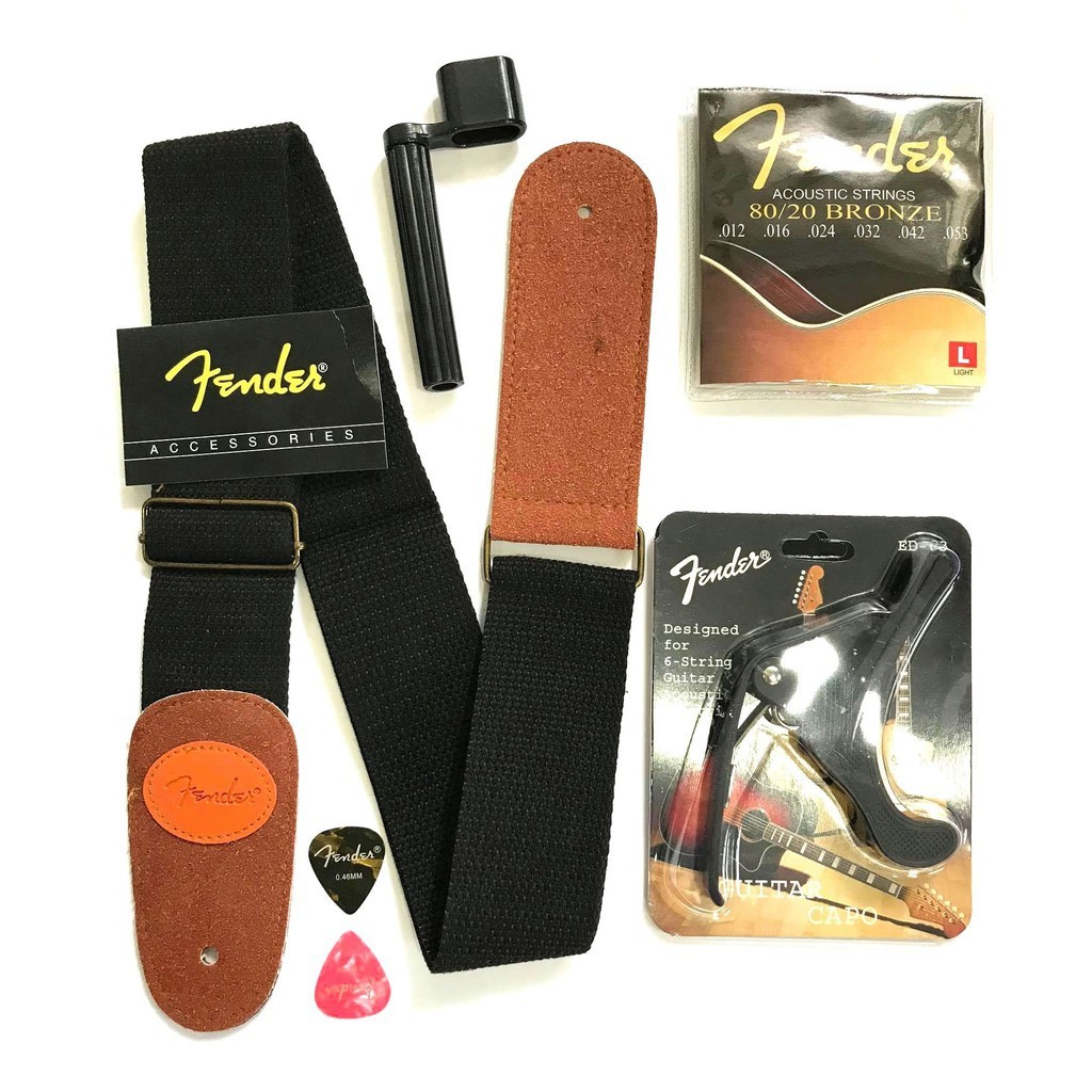 Fender Acoustic String, Strap, Capo, Winder And Free 2 pcs Pick Lazada PH