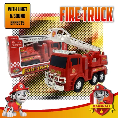Perfect Car Simulation Educational Vehicle Simulation Ladder Truck Firetruck Toy with Lights and Sounds