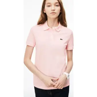 pink lacoste shirt
