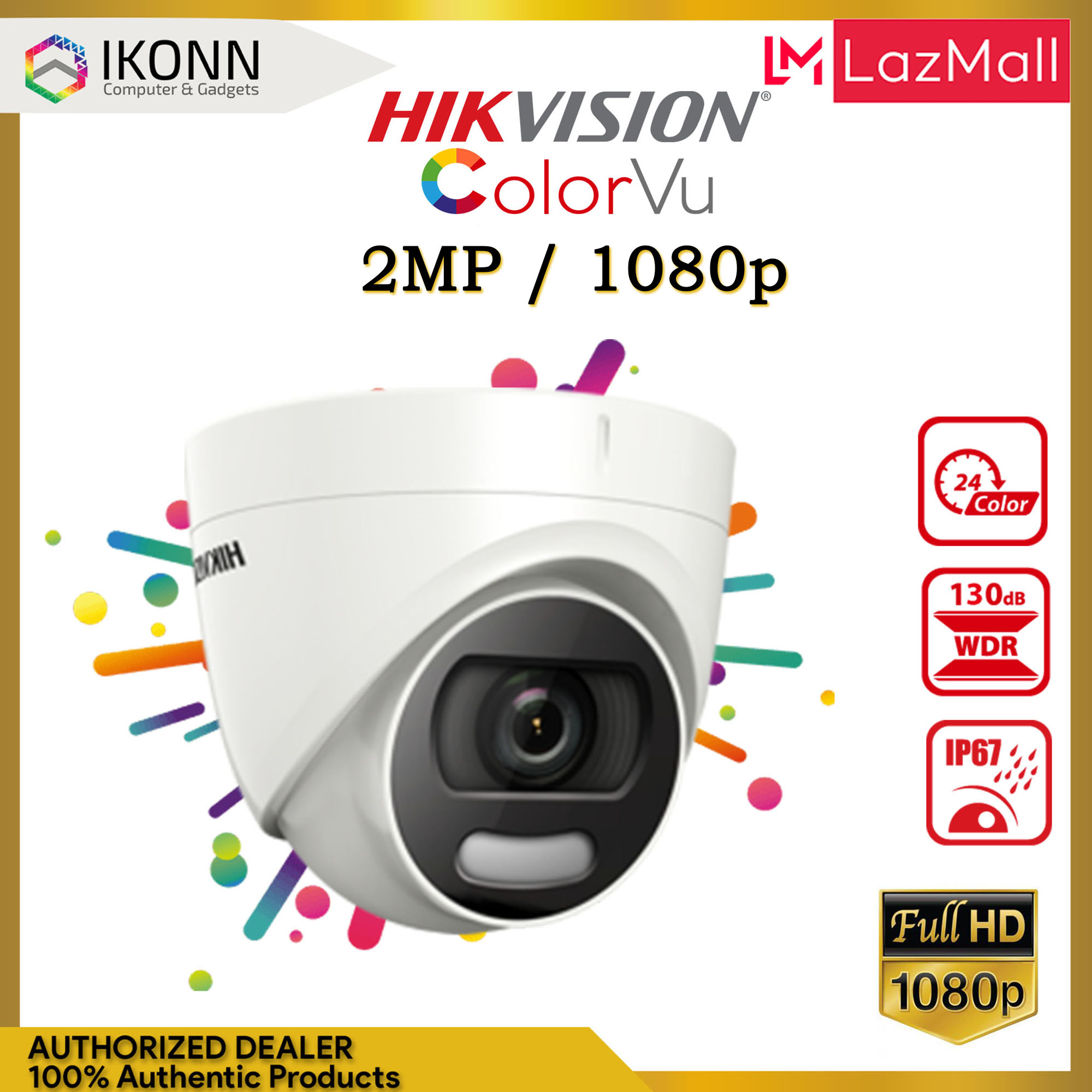 Hikvision CCTV Camera ColorVu 2MP Fixed Dome Camera Analog Cctv camera