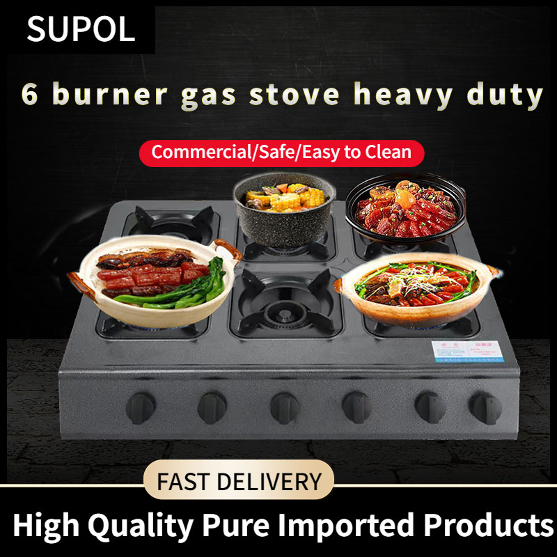 SUPOL 6 Burner Gas Stove 6 Burner Gas Stove Heavy Duty Burner Gas Stove