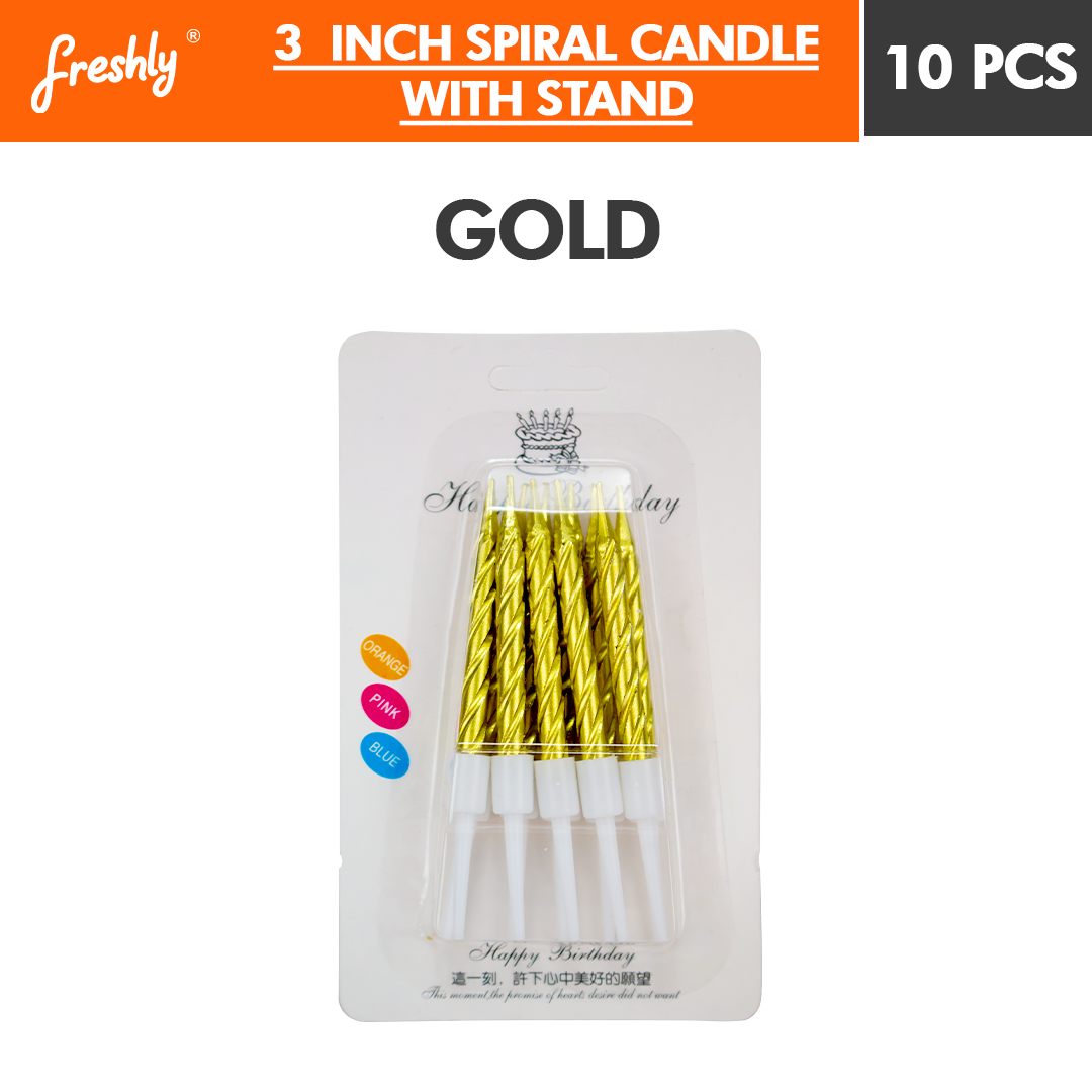 3 Inch Spiral Birthday Candle with Stand 10 pcs Lazada PH