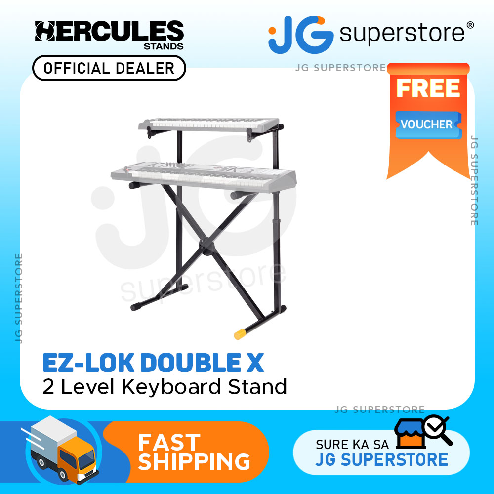 Hercules KS210B EZLok Double Tier XKeyboard Stand JG Superstore