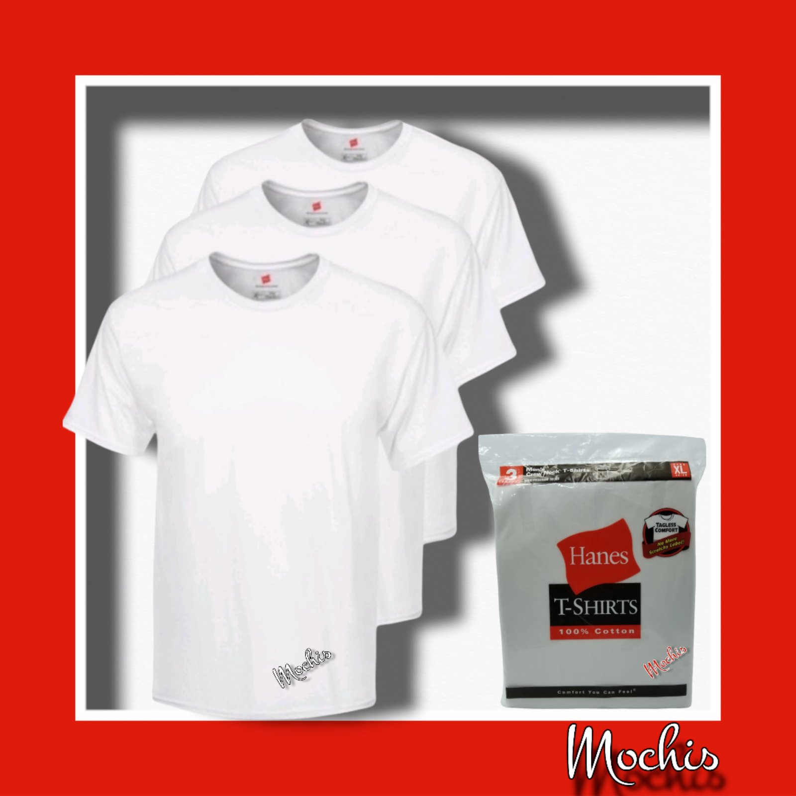 Hanes Men's Round-Neck 3Pcs white cotton T-shirts (Pack of 3's) | Lazada PH