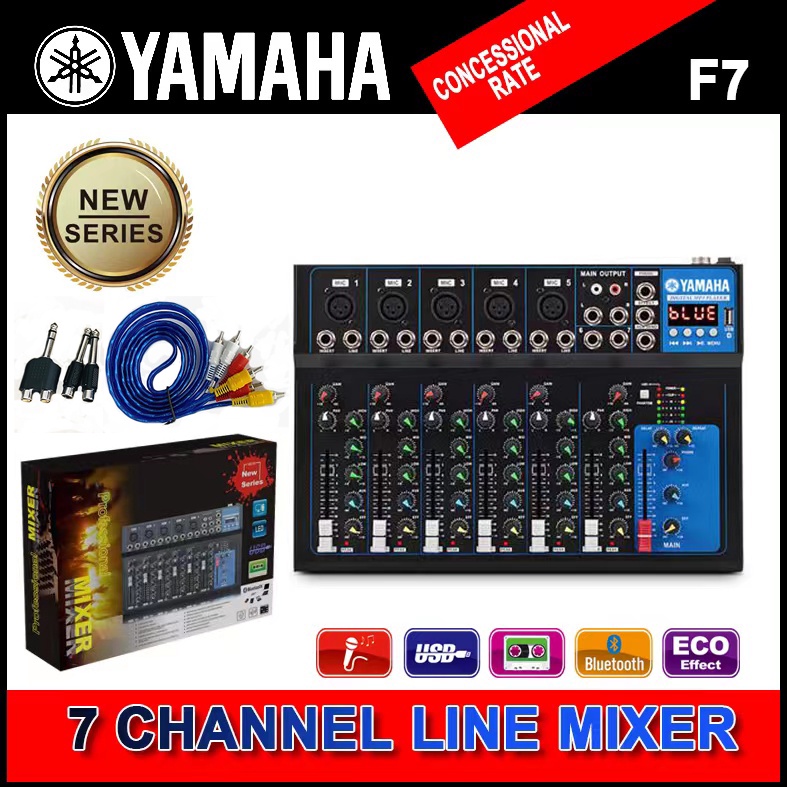 YAMAHA Mixer F7 7channels Bluetooth Echo/Effect USB Mp3 Player Lazada PH