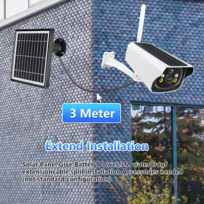 4G Security Camera With SIM Card Slot Built-in Rechargeable Battery Outdoor Wireless WIFI Camera External 3.3W Solar Panel