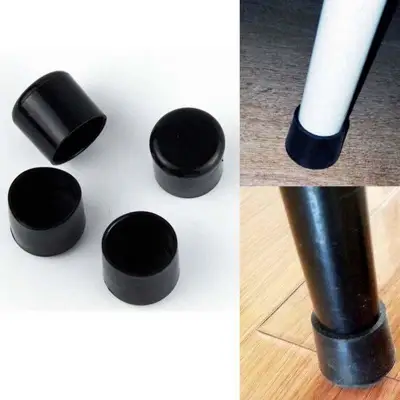 YKS 4PCS Table Desk Feet Protector Furniture Black Rubber Chair Leg Pad Tip Covers