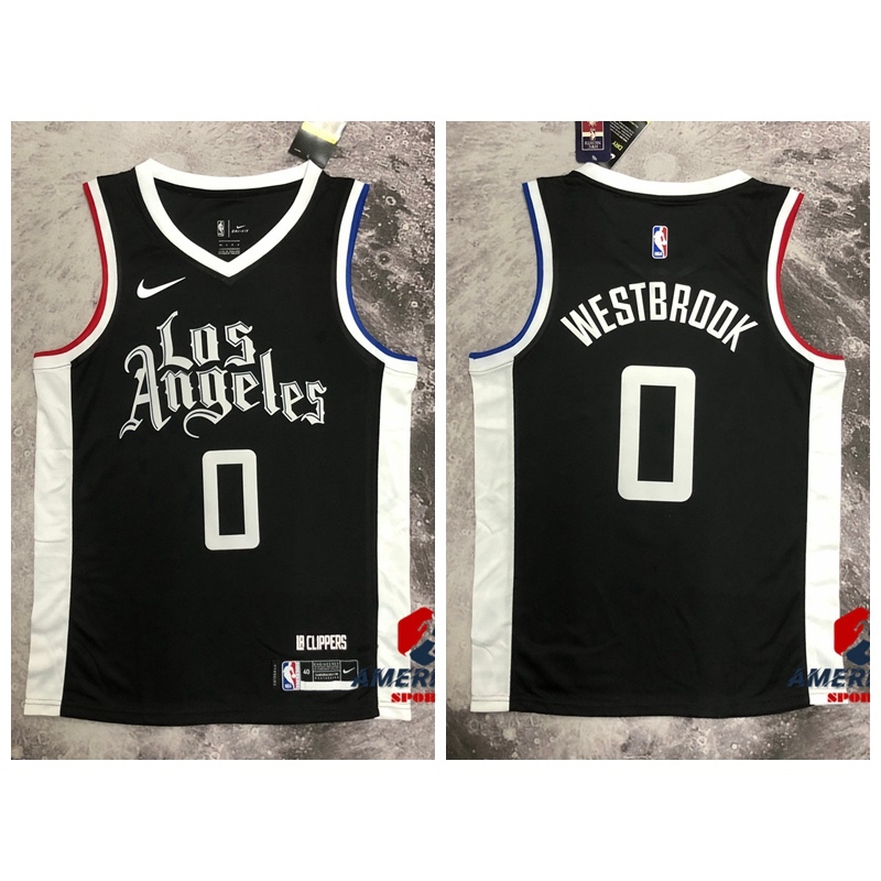 Men's Hot Pressed Los Angeles LA Clippers Russell Westbrook Black