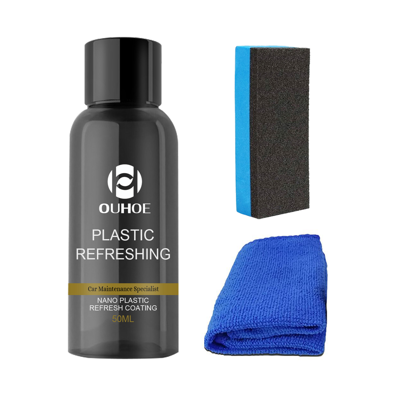 lamall store】OUHOE Plastic Refreshing Coating Car Restoration Agent Cars  Interior Renovation for Dashboard Leather Plastic Retreading Agent 50ml
