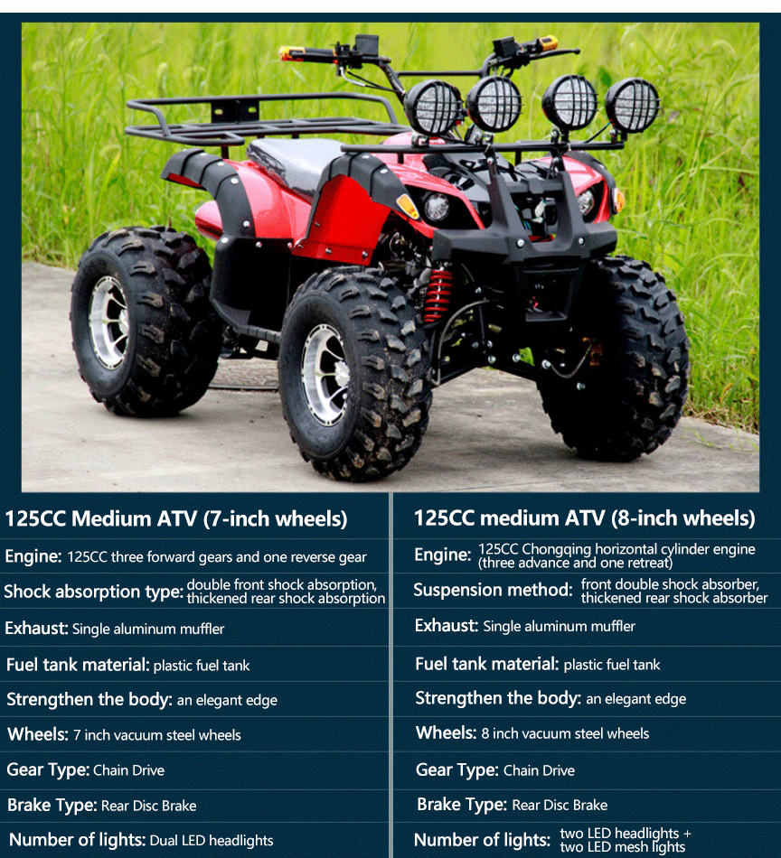 NEW LIFE 125CC ATV allterrain vehicle Motorbike ATV Gasoline Powered
