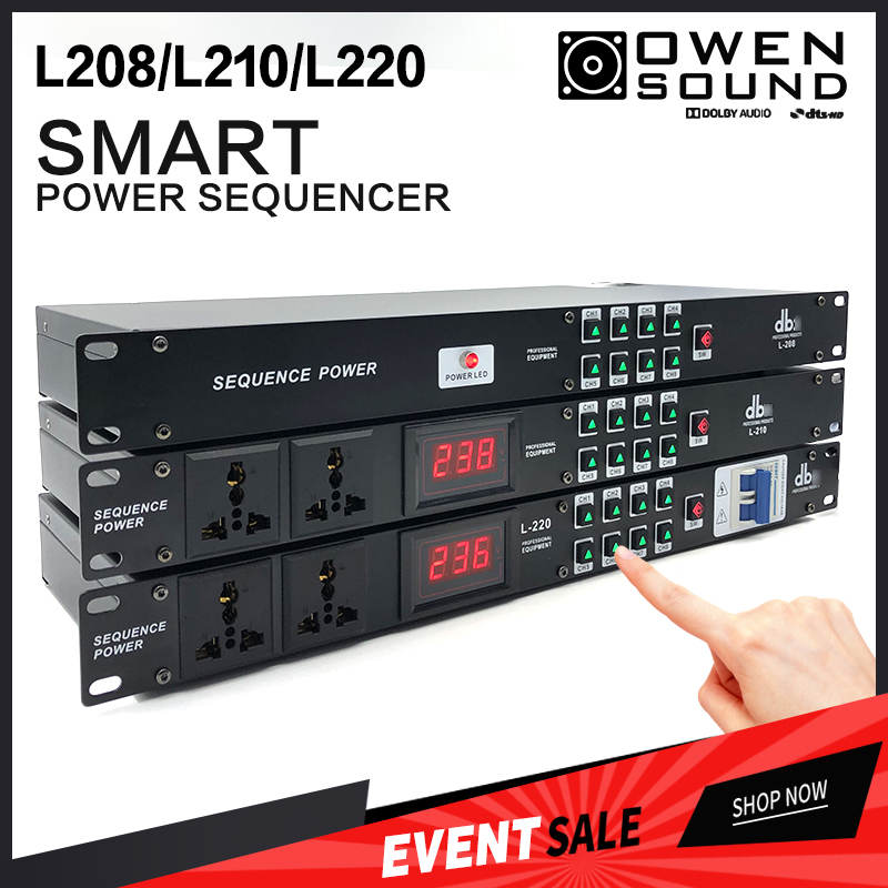 DBX L208 L210 L220 power sequencer professional 10way switch sequence