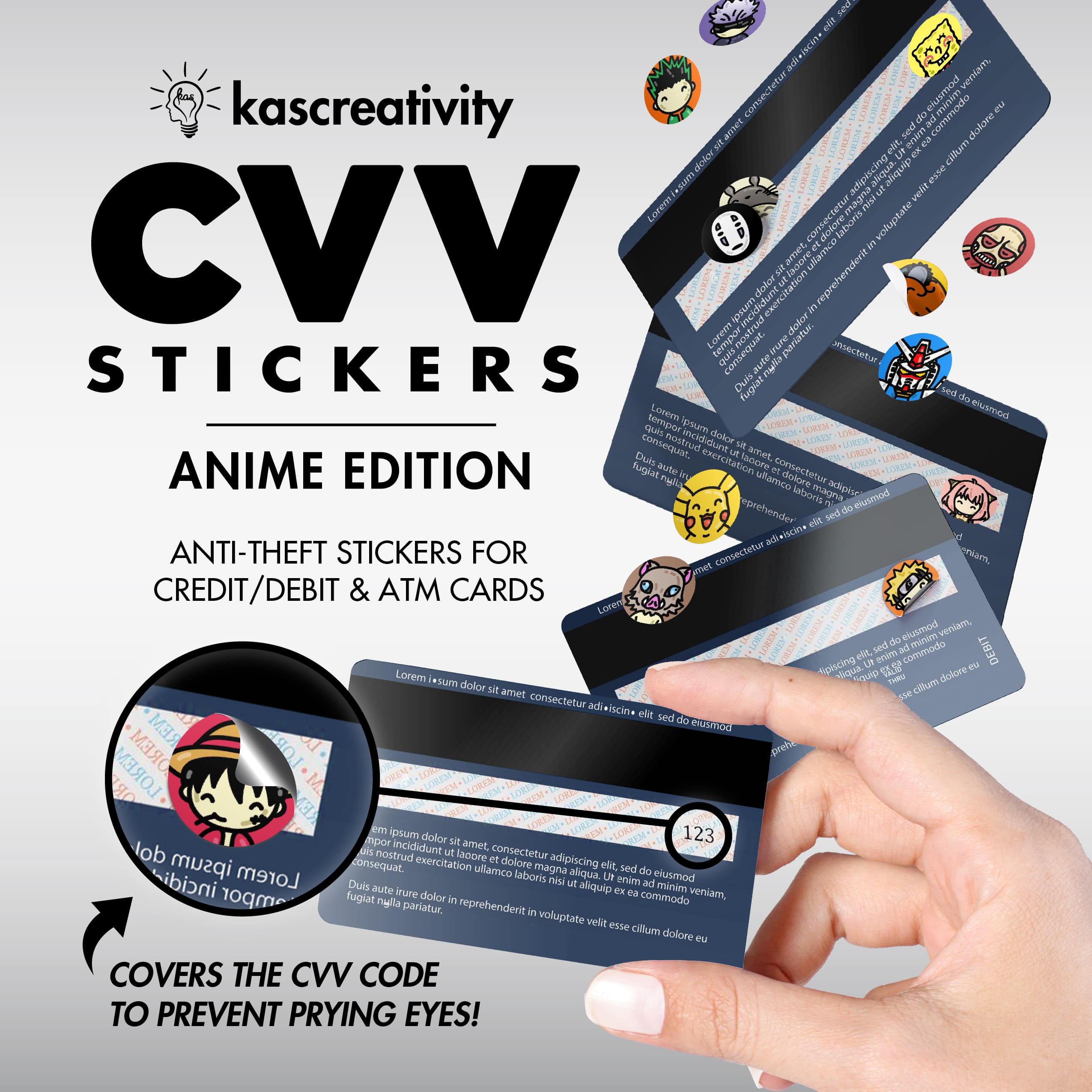 Anime credit card stickers – Animeworld
