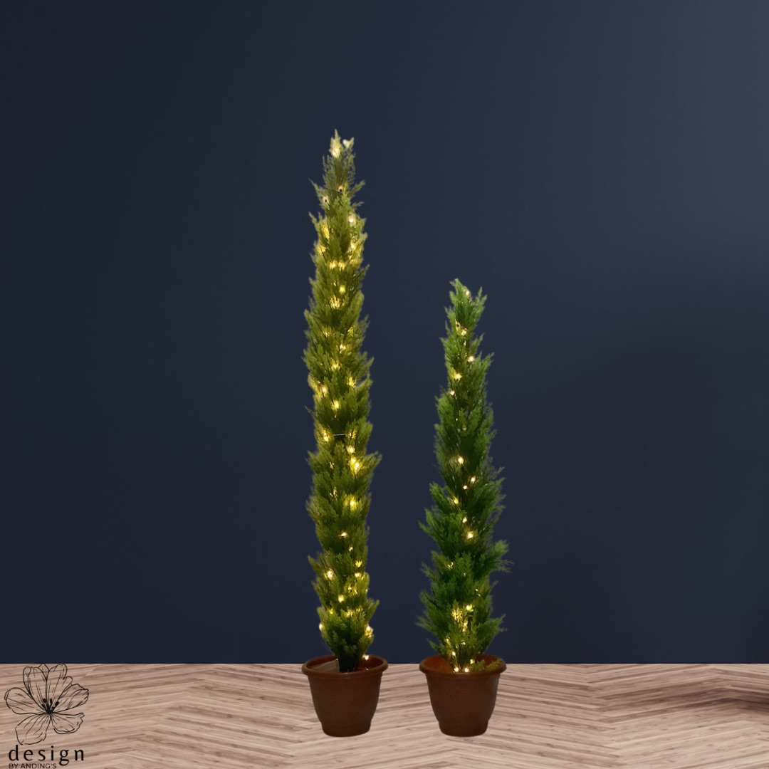 Artificial Pine Trees with Lights Christmas Slim Tree Leaves