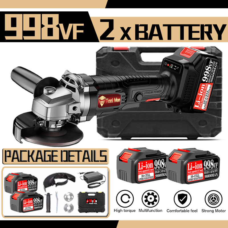 998VF 20V Cordless Grinder Grinder Power Tools 2 Lithium Ion Batteries ...