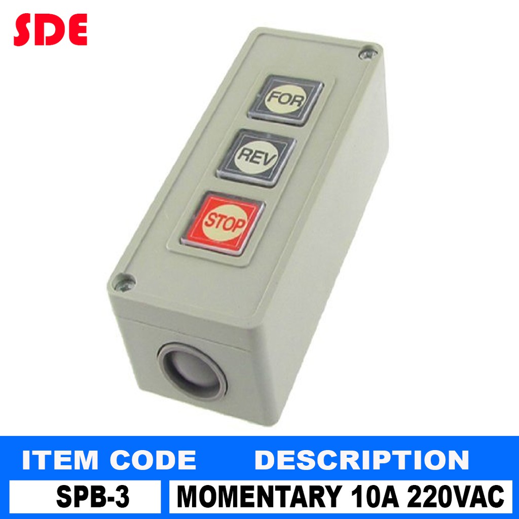 v~}SDE Branded TPB-3 Forward Reverse Stop Momentary Push Button Switch ...