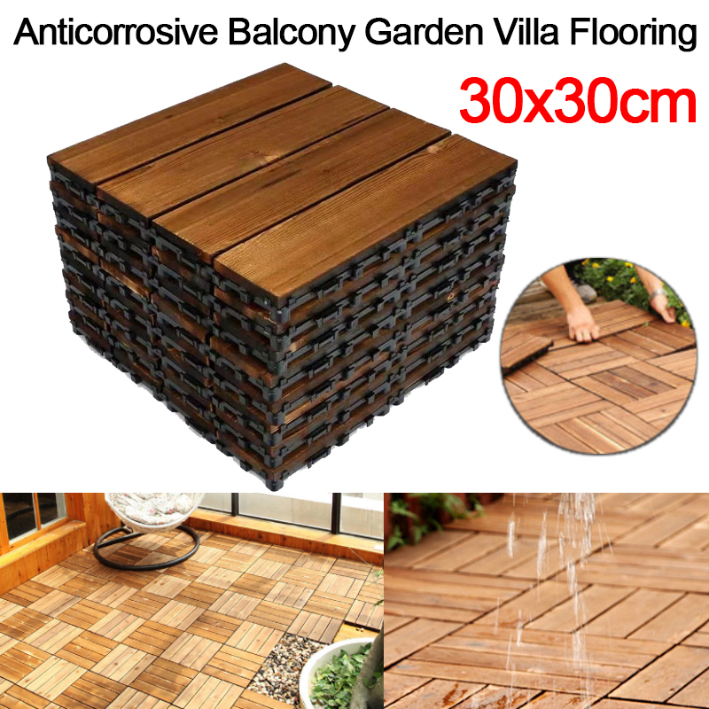 30x30CM Garden Wooden Deck Tiles Decking Floor Interlocking Tiles WPC Wooden  Floor Home Decor Lazada PH