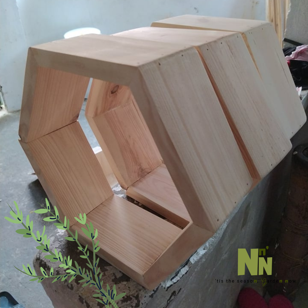 Wooden Hexagon Hanging Shelves Lazada PH