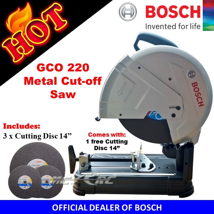 Bosch GCO 220 Cut-Off Saw with 3 pcs Bosch 14 Cutting Disc for