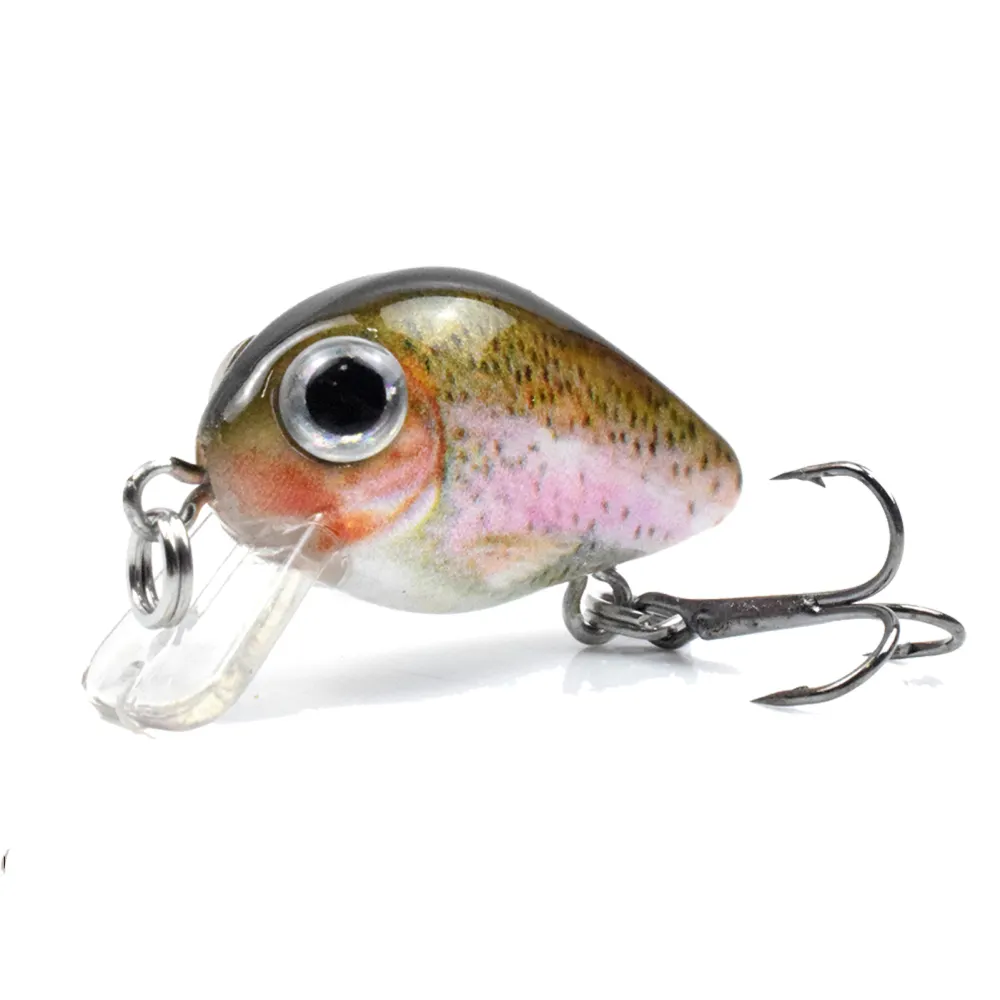 1.1 in / 0.06 oz Sinking Fishing Lures Hard Body Lures with Treble Hook Life-Like Swimbait Fishing Bait 3D Eyes Artificial Baits Crankbait Fishing Tackle