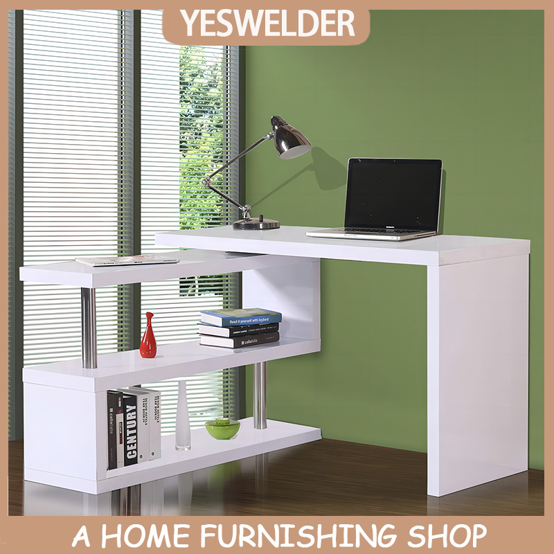 LShaped computer table Modern computer desk 360° free rotate Home Office Desks Lazada PH