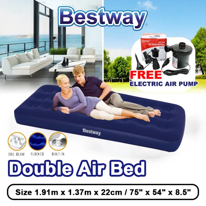 double blow up bed with built in electric pump