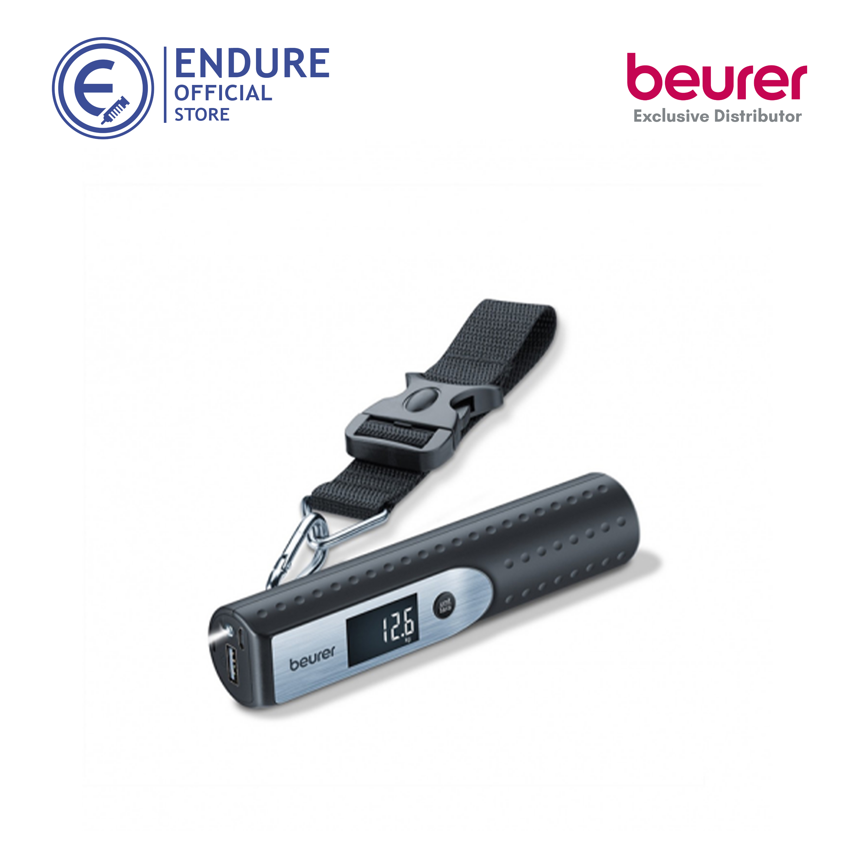 Beurer LS 50 Travelmeister Kofferwaage - Mit Powerbank & Taschenlampe