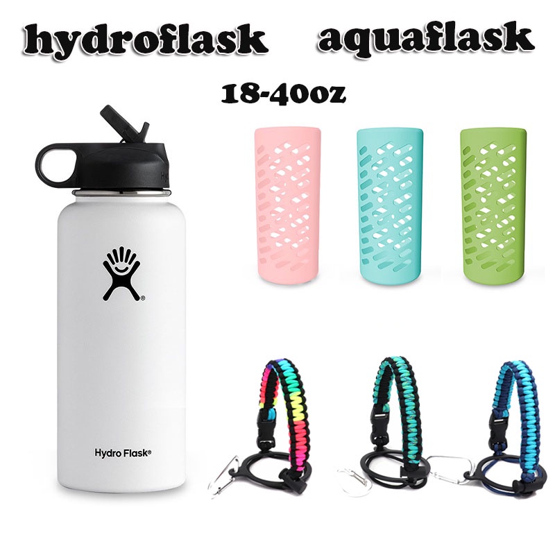 Protective Silicone Sleeve Boot 12oz 21oz 24oz Wide Mouth Water Bottle for Hydro Flask,Simple Modern and More, Flask Rubber Boot BPA Free, Compatible