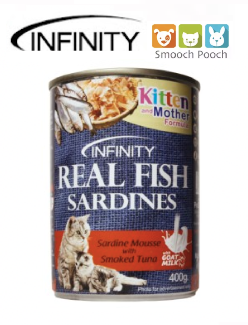 Infinity Real Fish Sardines Mousse with Smoked Tuna Can Wet Cat and