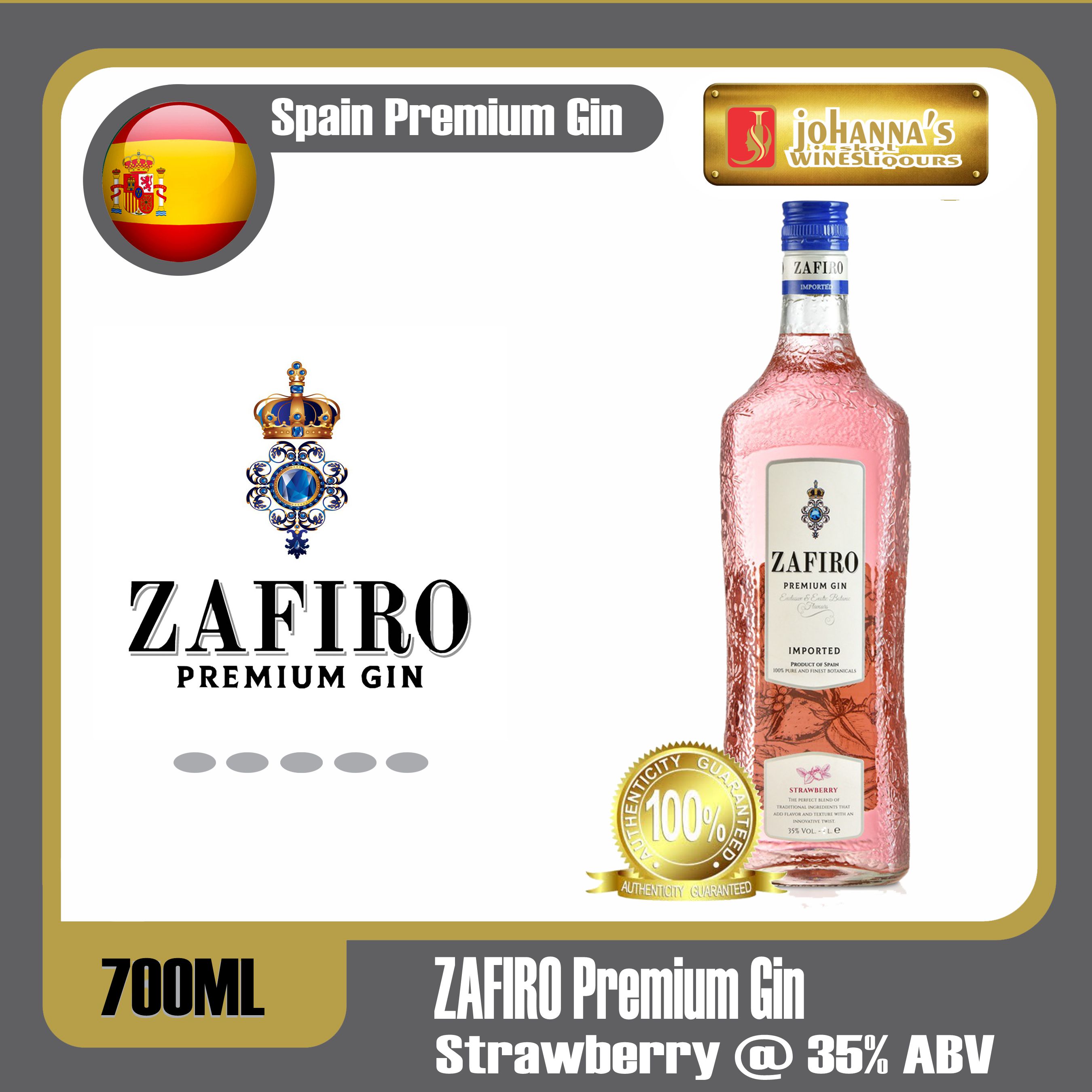 Zafiro Strawberry Premium Gin 700mL Lazada PH