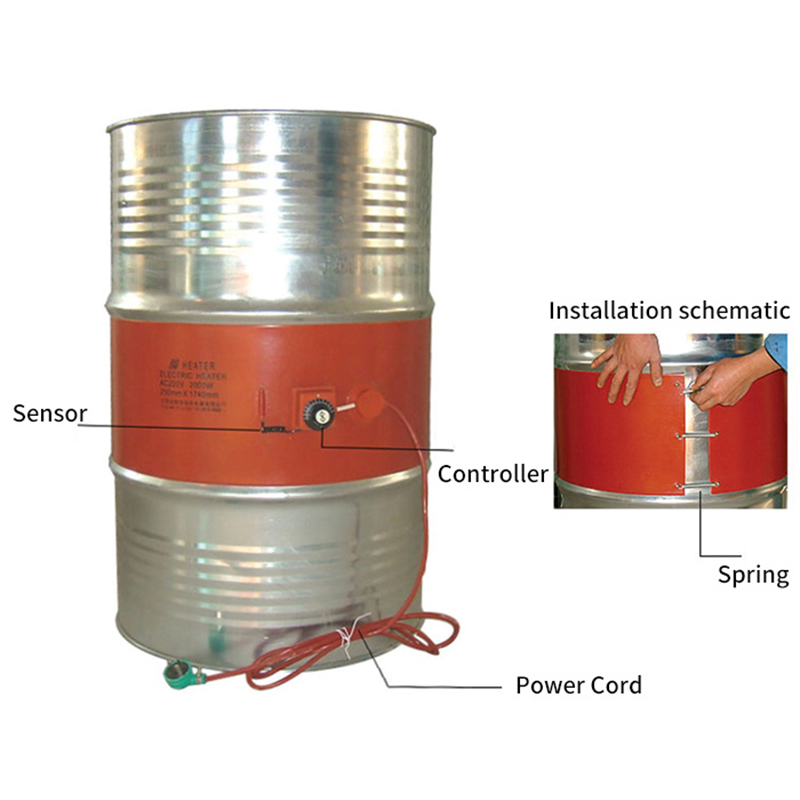 220V 20200L Silicone Band Drum Heater Blanket Oil Biodiesel Plastic Metal Drum Heater Barrel