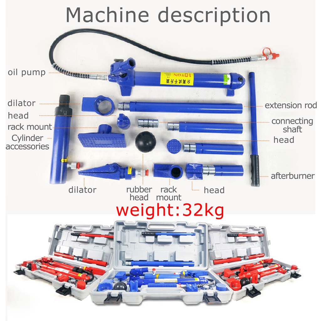 REDTOOL Portable Hydraulic Ram Auto Body Frame Repair Kit ,Separate